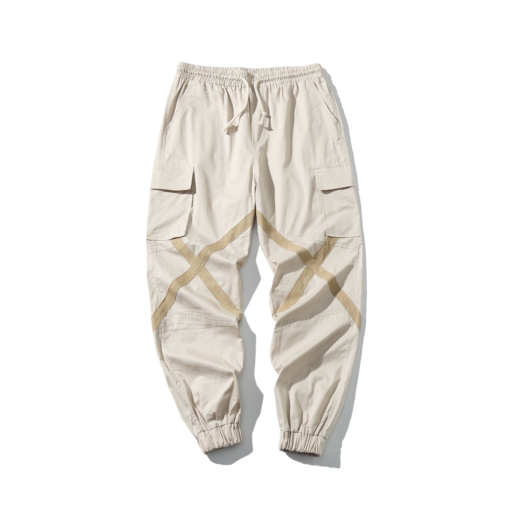 Criss Cross Knee Detail Streetwear Men Jogger Pants - FanFreakz