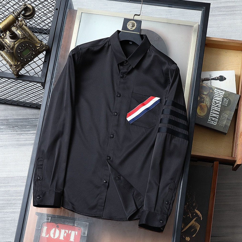 Chemise vintage à rayures latérales