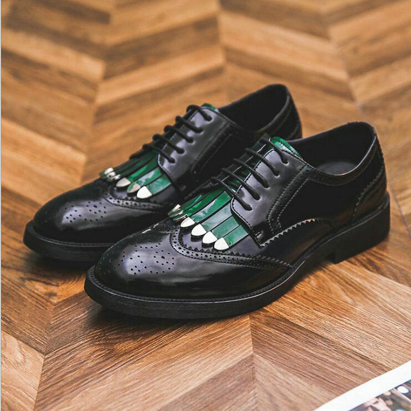 Men Formal Patchwork Shoe PU Leather Casual Man Brogue