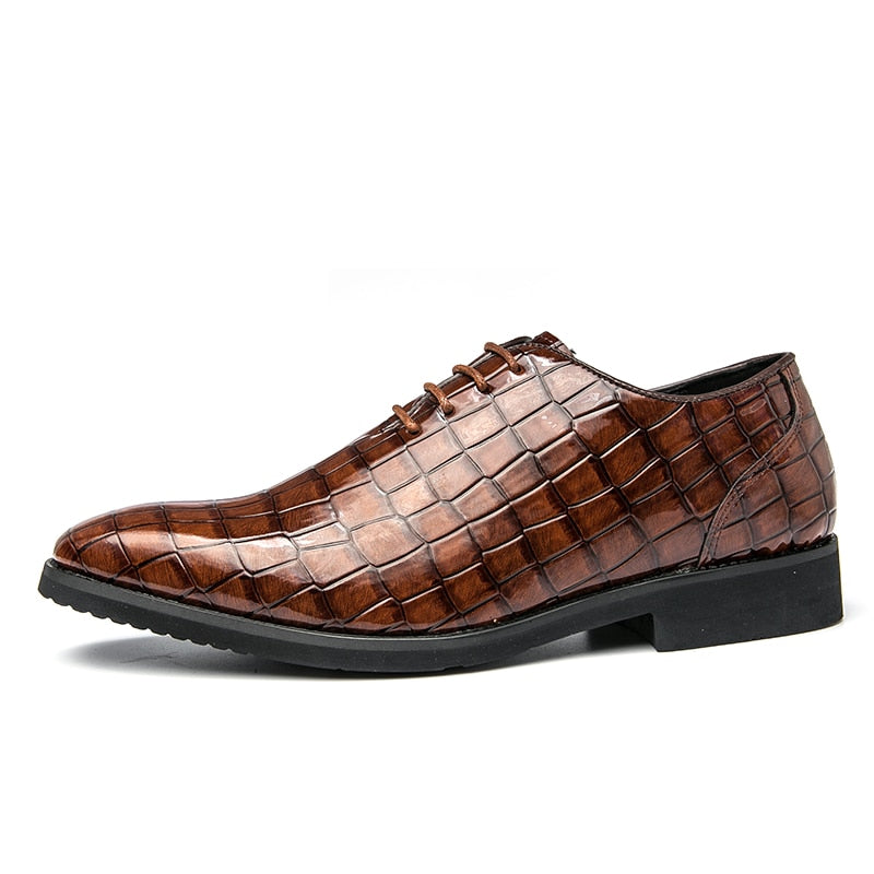 Chaussures Oxford en PU à motif crocodile
