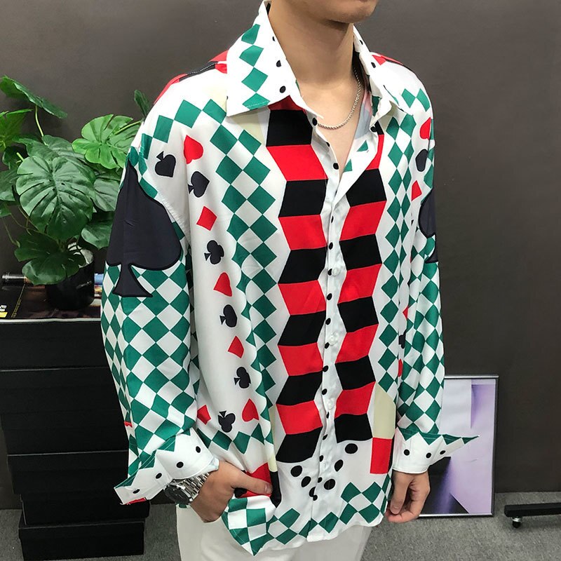 Spades Pattern Long Sleeve Shirt