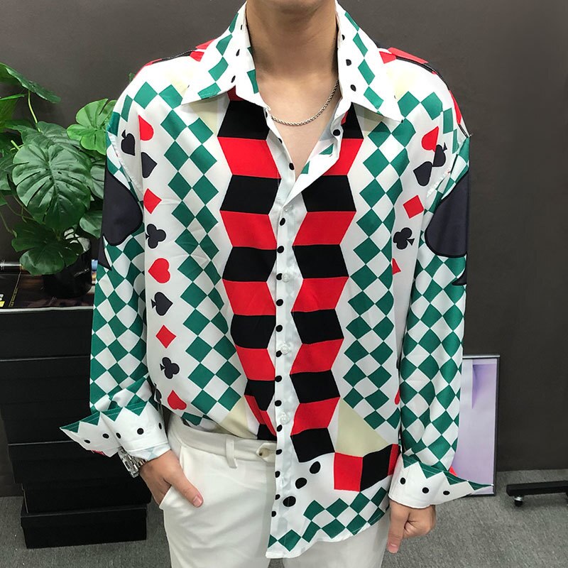 Spades Pattern Long Sleeve Shirt