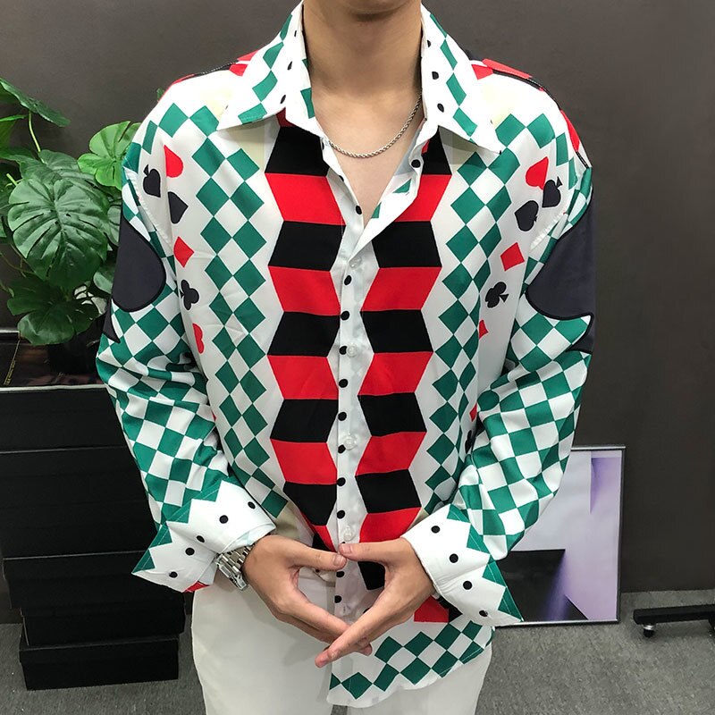Spades Pattern Long Sleeve Shirt