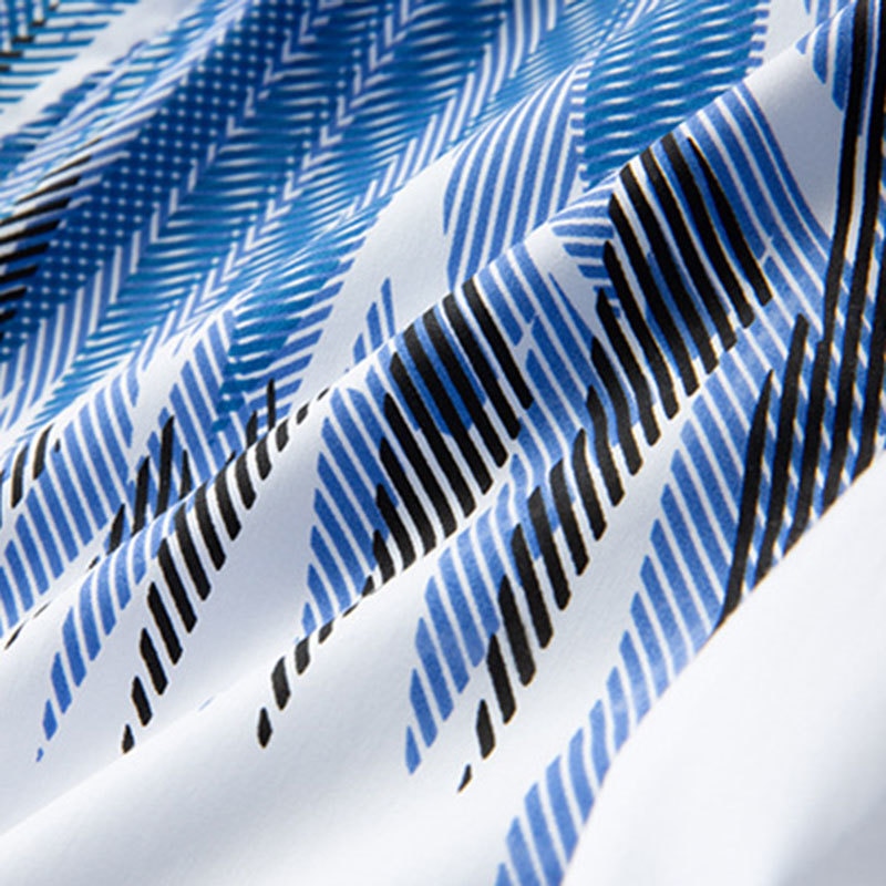 Casual Blue Printed Polyester Shirt