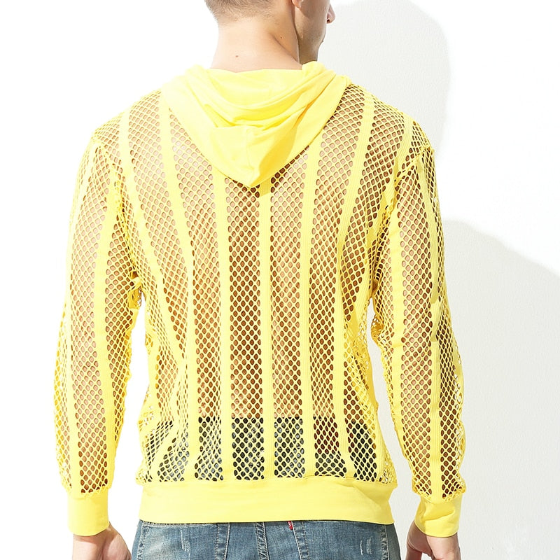 Mesh Transparent Long Sleeve Hoodie