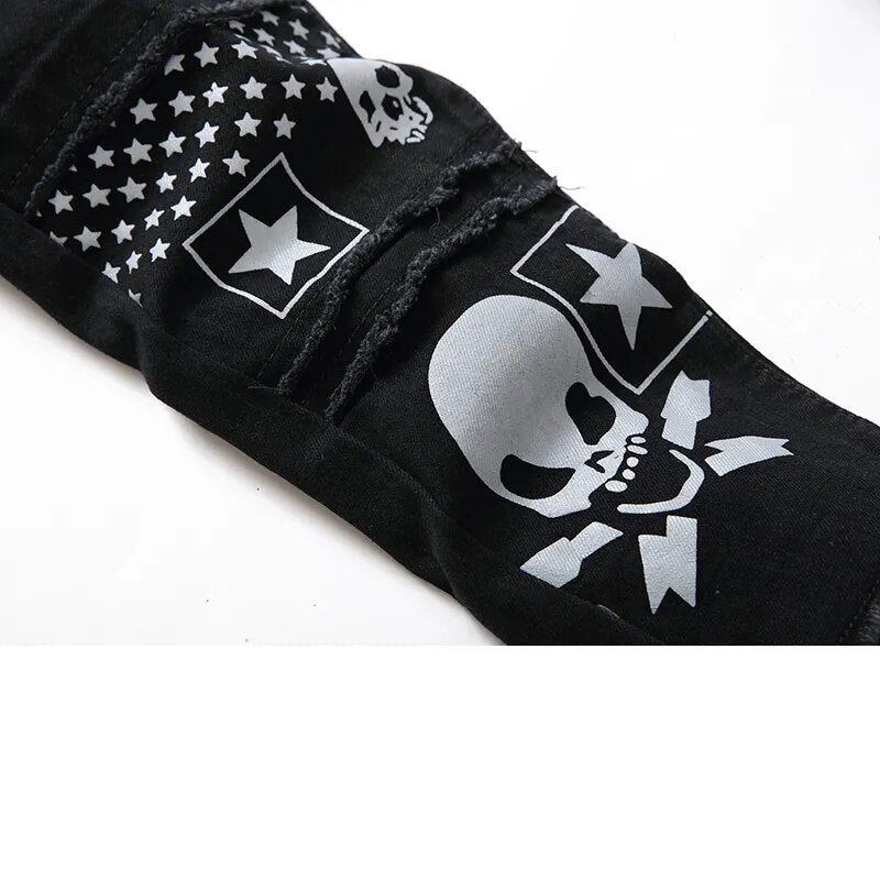 Black Skull Slim Fit Jeans