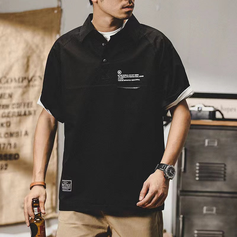 Safari Style Loose Solid Shirt