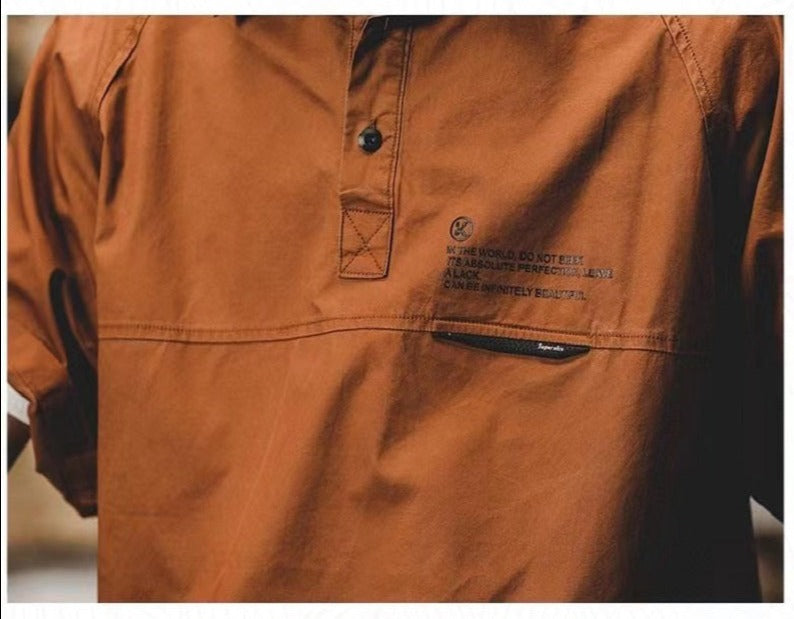 Safari Style Loose Solid Shirt