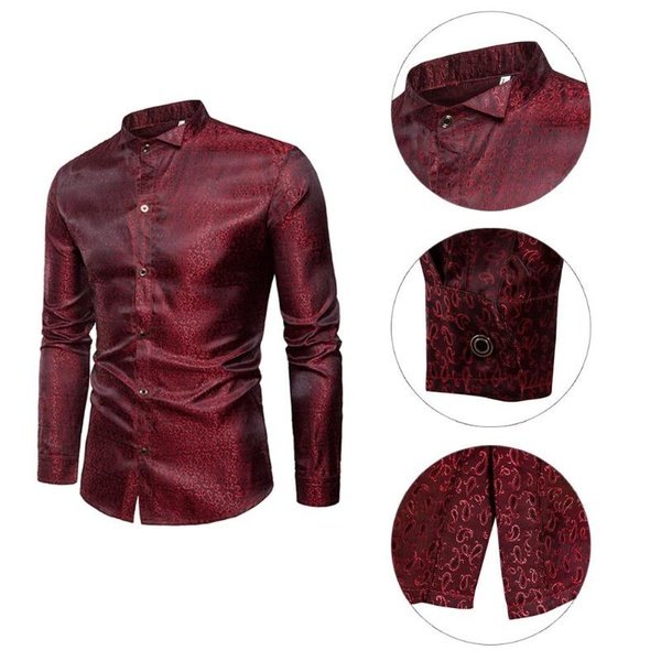 Camisa de manga larga para hombre Paisley Disguised Gleam Style