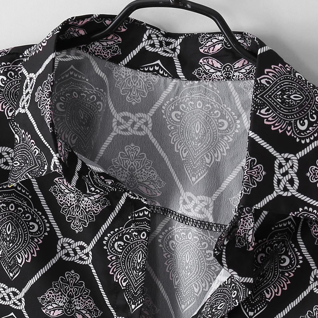 Camisas casuales sueltas de manga larga con estampado salvaje para hombres