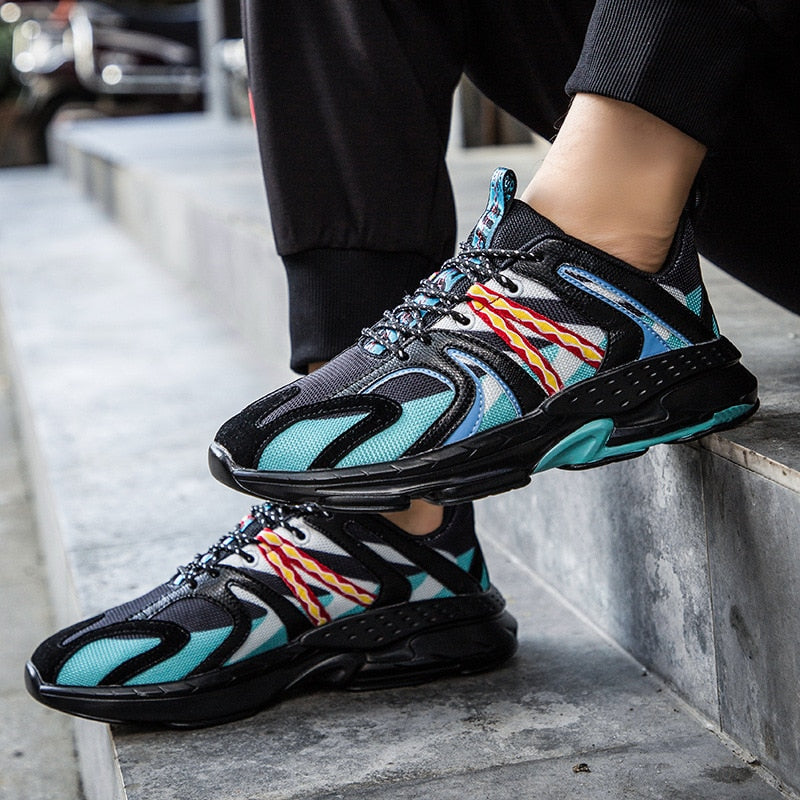 Sneaker pour hommes à lacets légers en maille respirante et basse