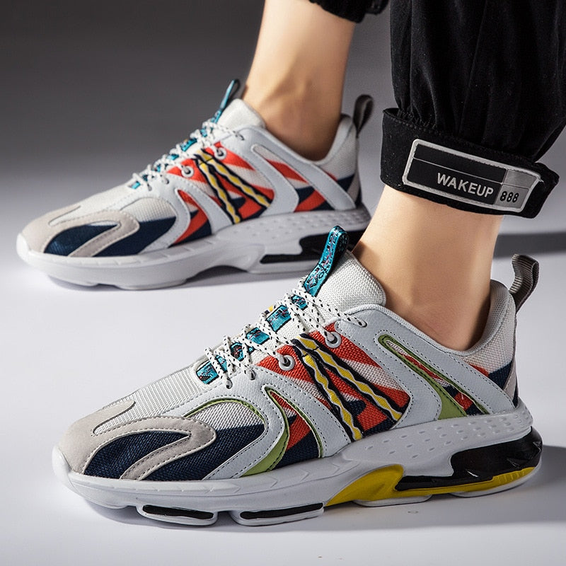 Sneaker pour hommes à lacets légers en maille respirante et basse