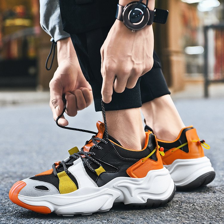 Wave Sole Style Lace Suede Men Sneakers