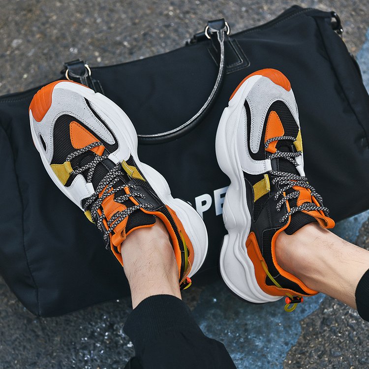 Wave Sole Style Lace Suede Men Sneakers