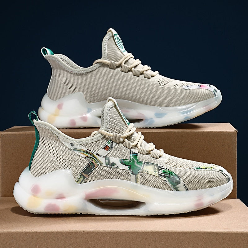 Sneaker Flyknit à semelle transparente