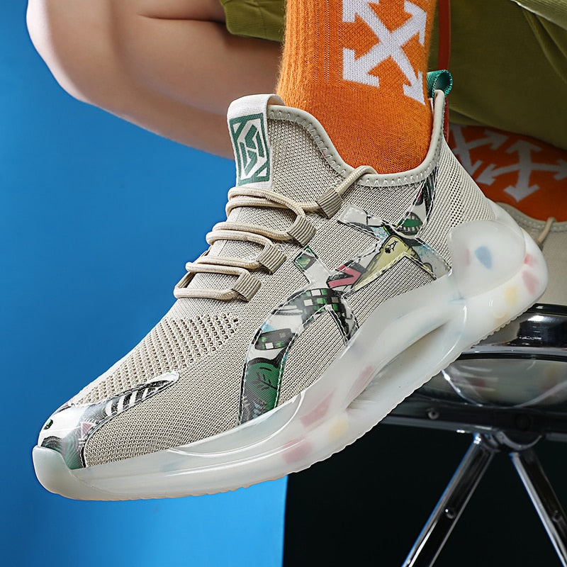 Sneaker Flyknit à semelle transparente