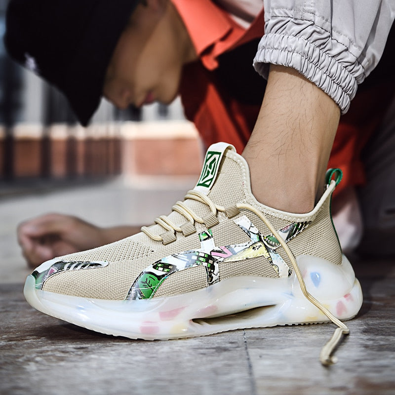 Sneaker Flyknit à semelle transparente