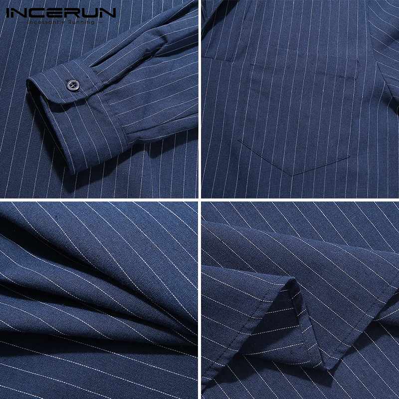 Striped V-Neck Cotton Polyester Men Shirts