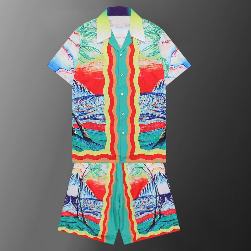 Summer Printed Pattern Shorts Set