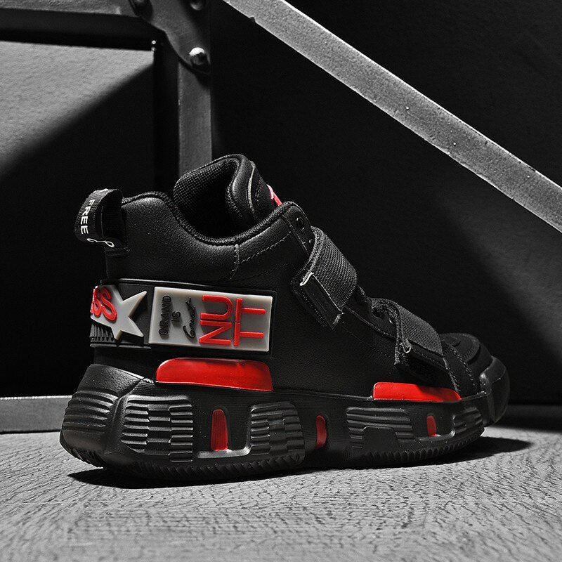 Casual Black White Green Strap Lace Men Sneakers