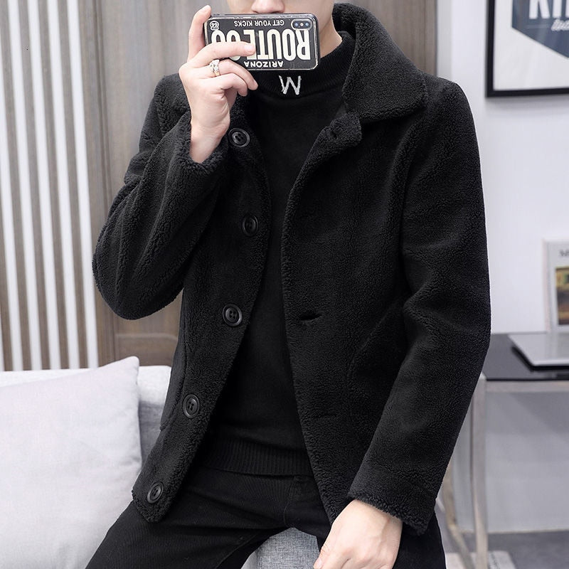 Abrigo de lana con botonadura sencilla