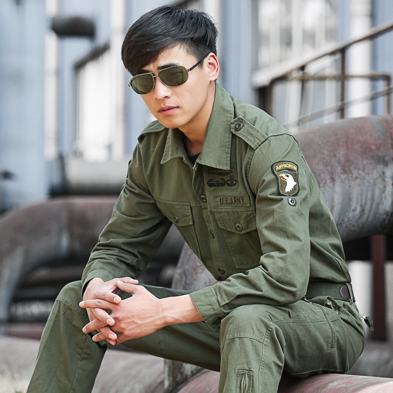 Airborne Safari Military Cargo Style Hommes Chemises