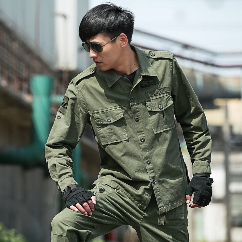 Airborne Safari Military Cargo Style Hommes Chemises
