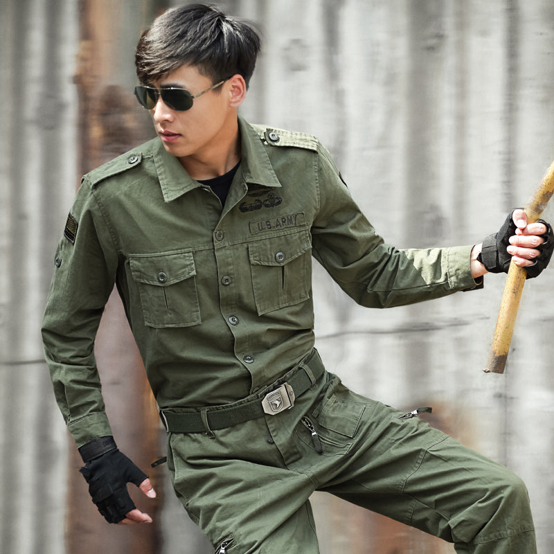 Airborne Safari Military Cargo Style Hommes Chemises