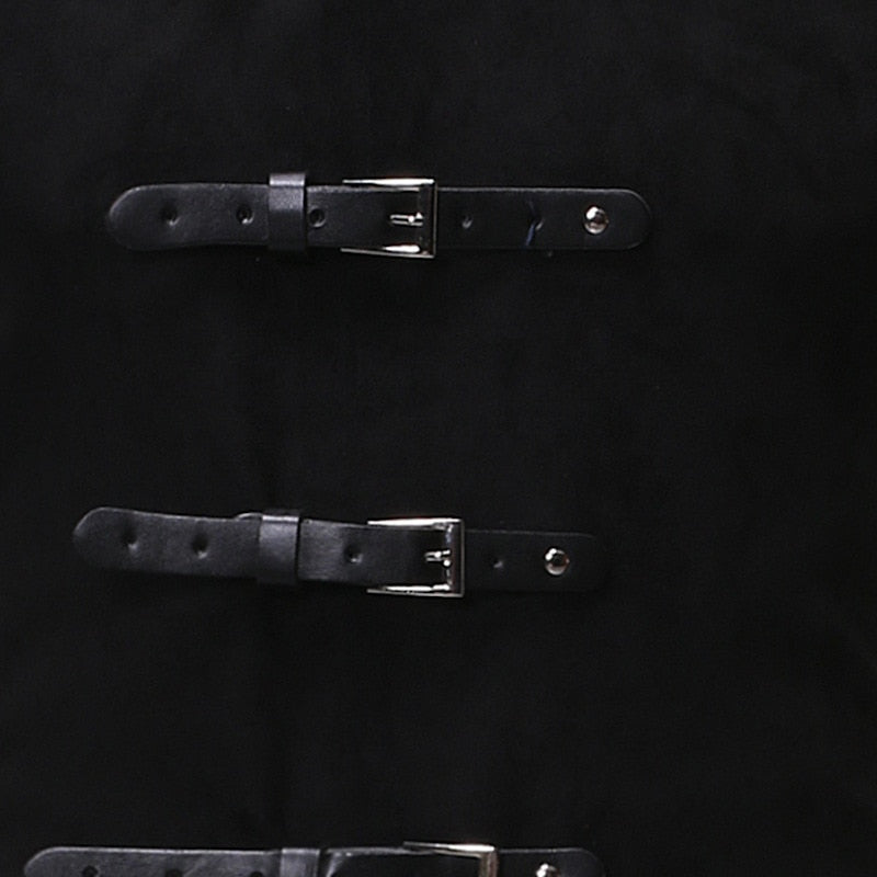 Gilet Victorien Gothique Steampunk Velours Noir