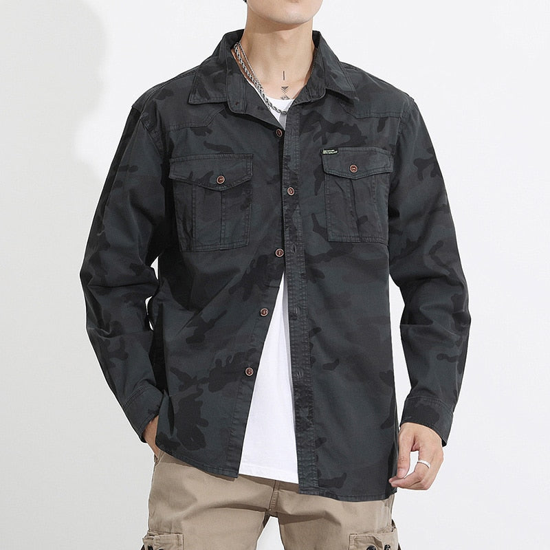 Practical Camouflage Fit Pocket Shirt