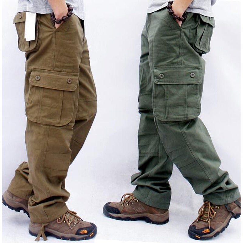 Free Style Cargo Multi Pocket Solid Color Man's Pants