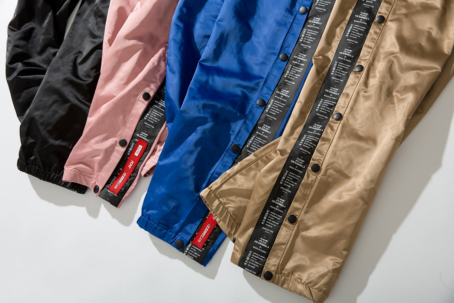 Casual Hip Hop Drawstring Jogger with Side Button Detail Men Pants