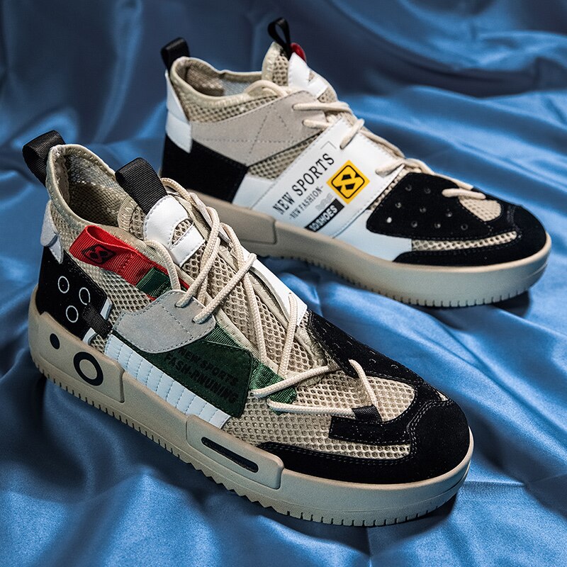 Sneaker High Top Sintético Mixto De Colores