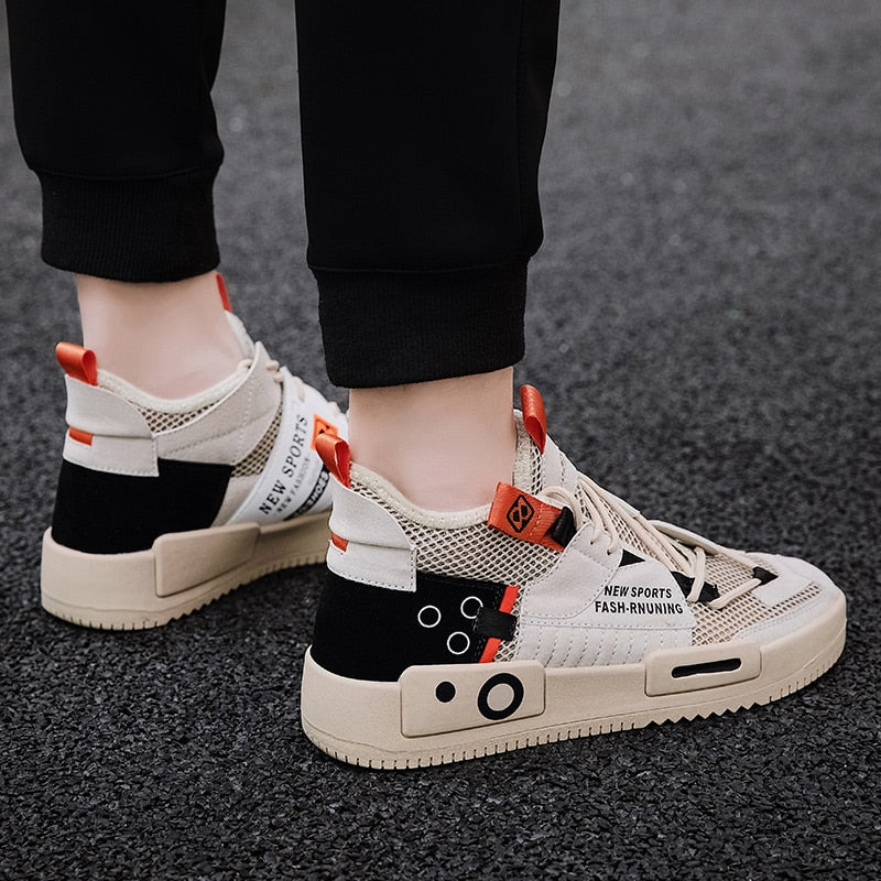 High Top Synthetic Mixed Color Sneaker