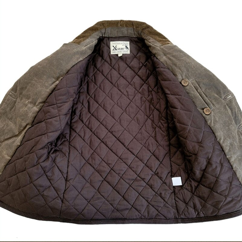 Oil Wax Double Breasted Vintage Jacket