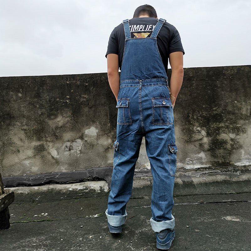 Basic Front Pocket Style Denim Overalls