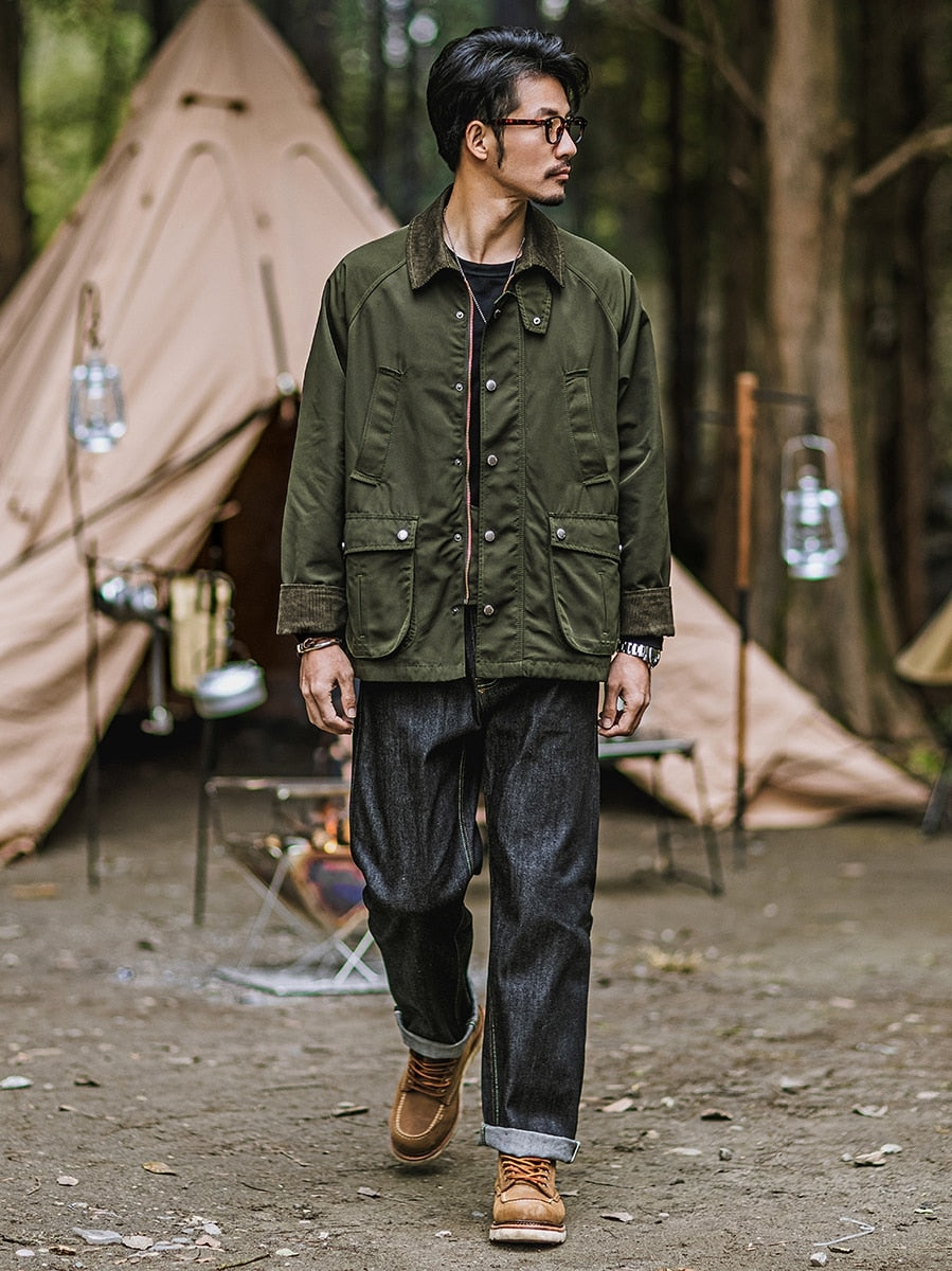 Veste à col intérieur en velours côtelé doux