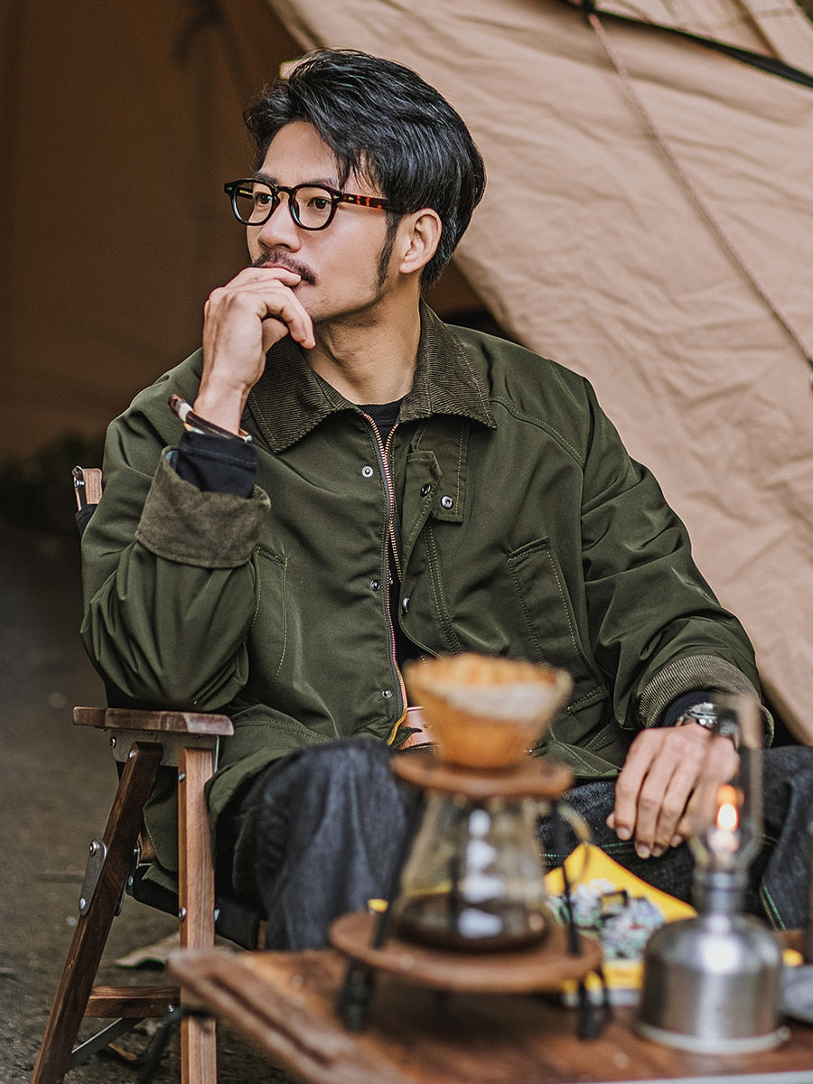 Veste à col intérieur en velours côtelé doux