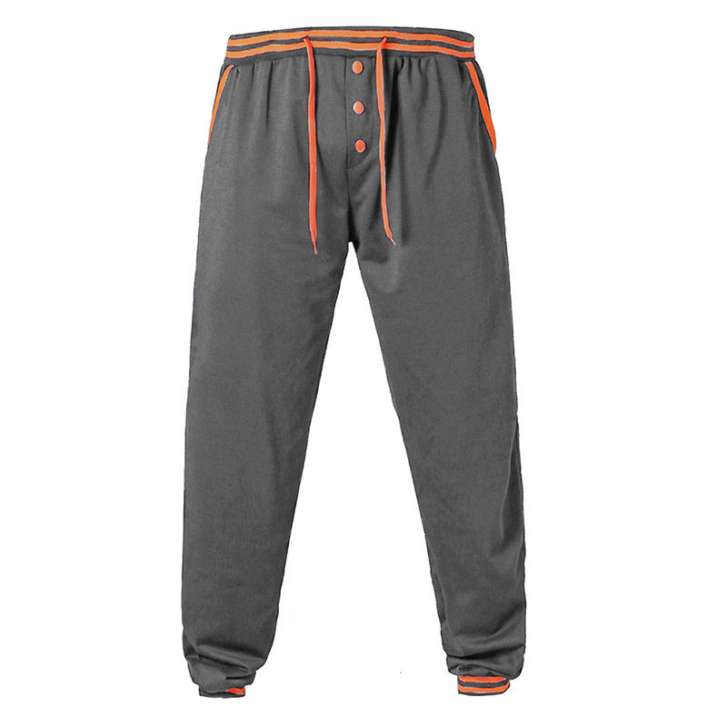 Minimalist Button Style Men Jogger Pants Sweatpants Crosspants