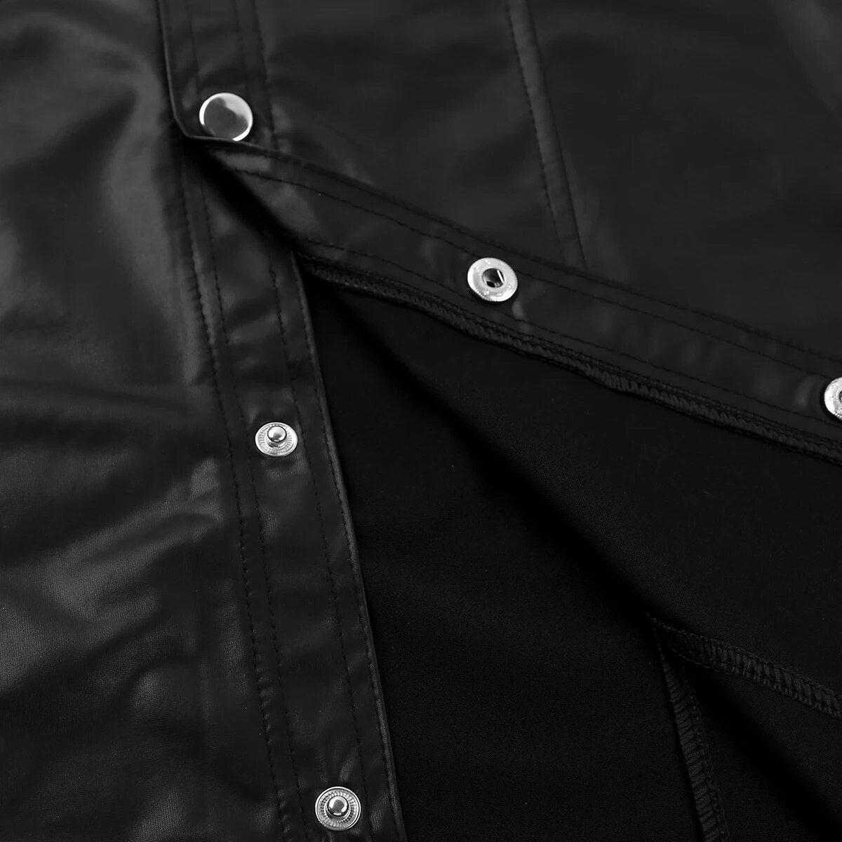 Silver Button Fashion Black Shirt