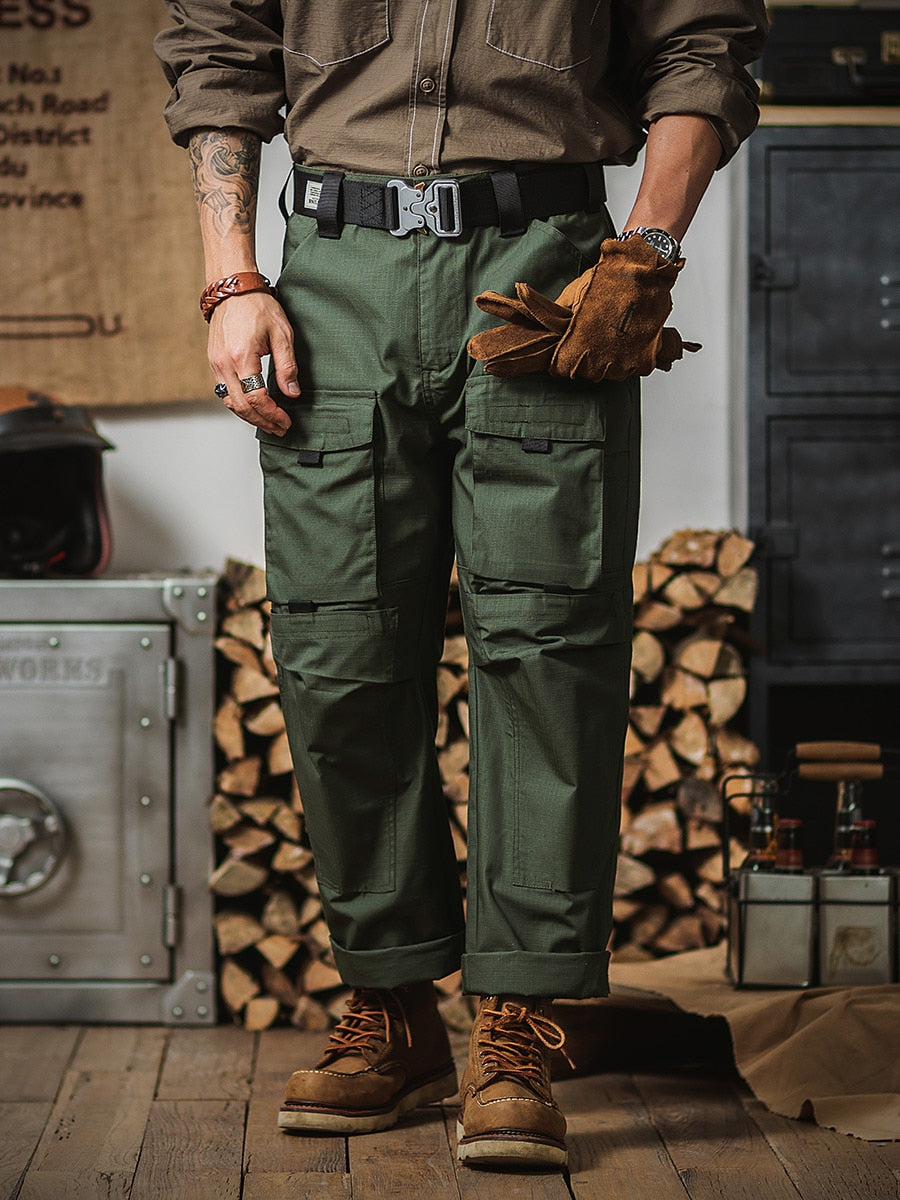 Pantalon vert chasseur tactique rétro
