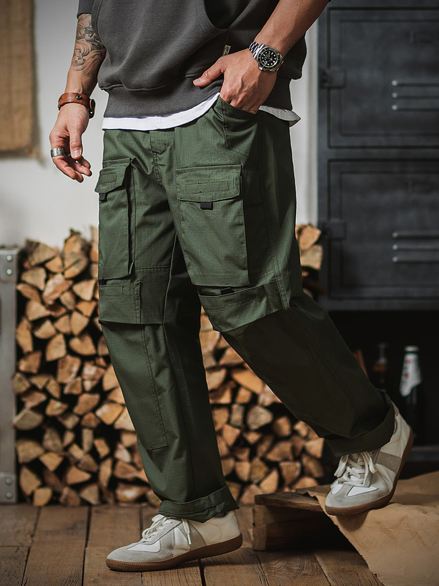 Pantalon vert chasseur tactique rétro