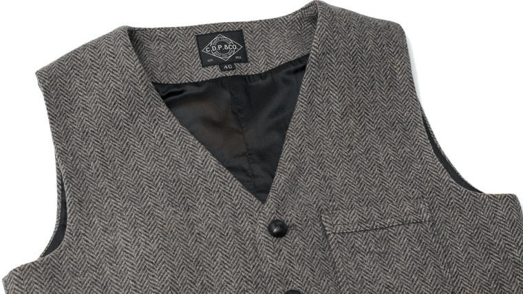 Chaleco de cuello en V de un solo pecho de color liso