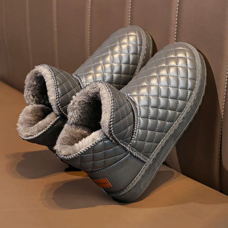 Padded Plush Solid Ankle Boots