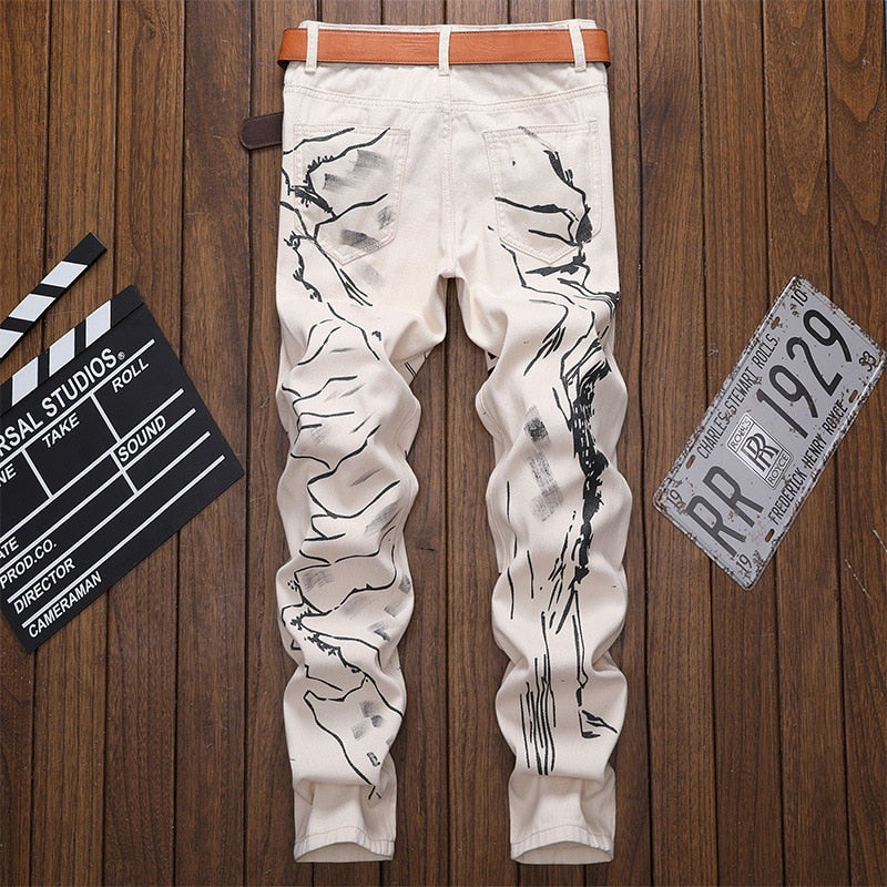 Tiger and Great Wall Printed Men Jeans