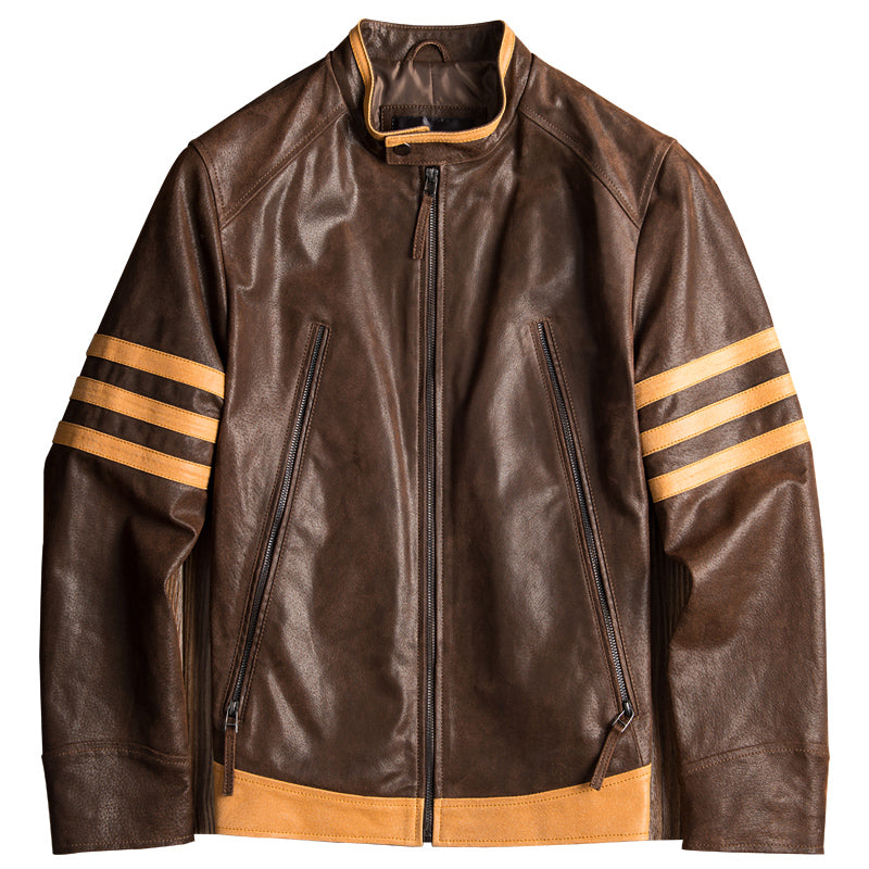 Vintage Style Biker/Motorcycle Genuine Men Leather Jacket Genuine Leather - FanFreakz