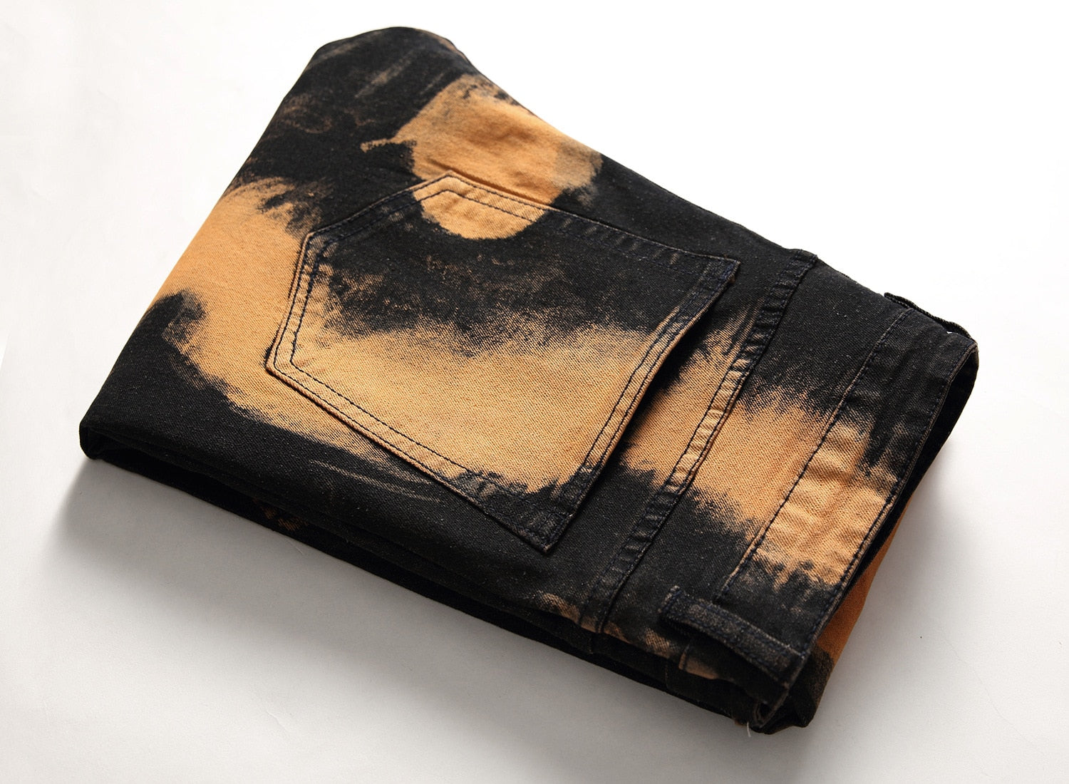 Color Painted Straight Denim Jeans