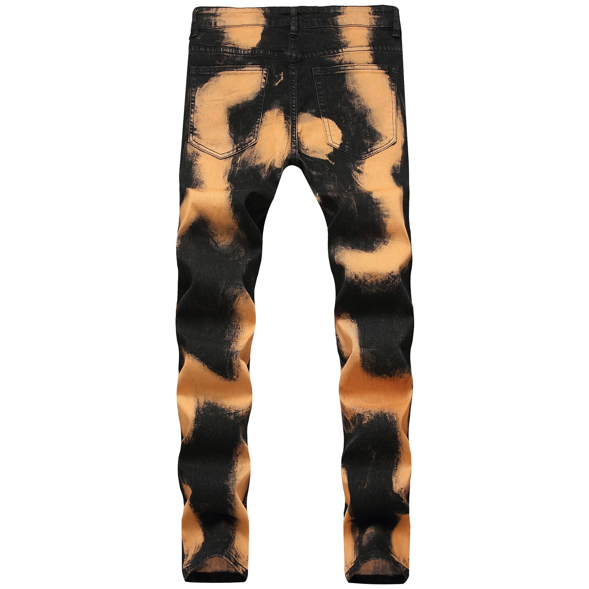 Color Painted Straight Denim Jeans