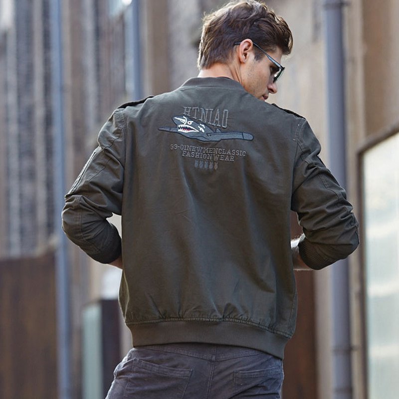 Embroidery Badge Cotton Bomber Jacket