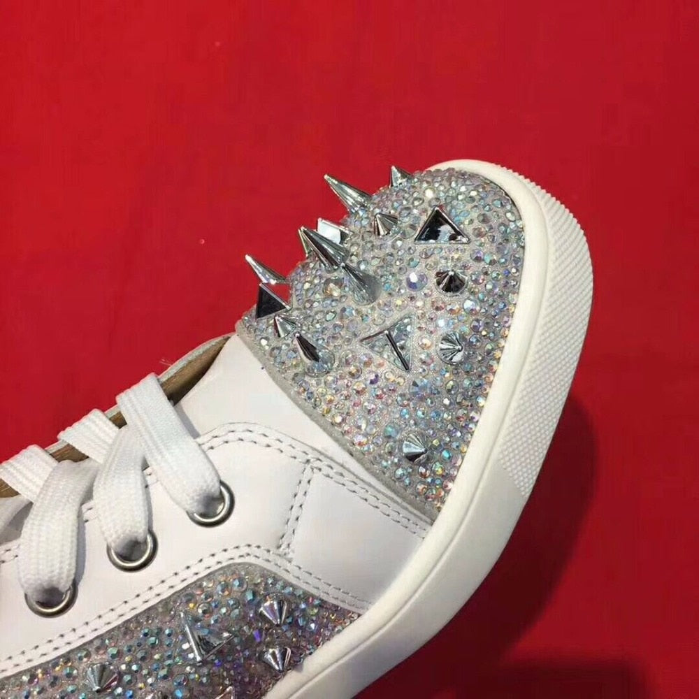 Solid Bright Rivets Studs High Top Style Men Sneaker